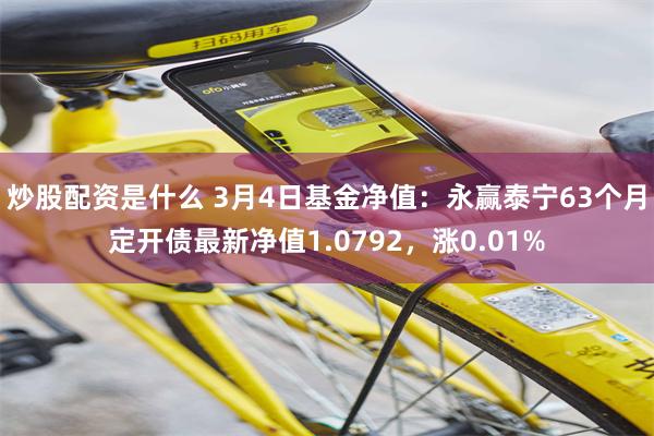 炒股配资是什么 3月4日基金净值：永赢泰宁63个月定开债最新净值1.0792，涨0.01%