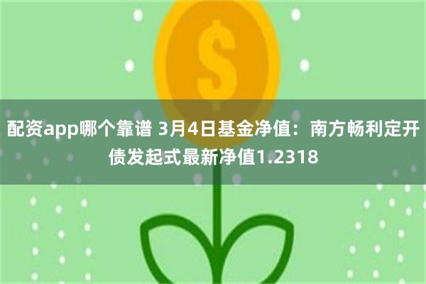 配资app哪个靠谱 3月4日基金净值：南方畅利定开债发起式最新净值1.2318