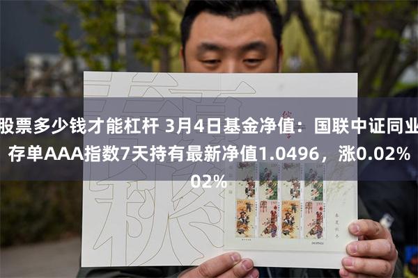 股票多少钱才能杠杆 3月4日基金净值：国联中证同业存单AAA指数7天持有最新净值1.0496，涨0.02%