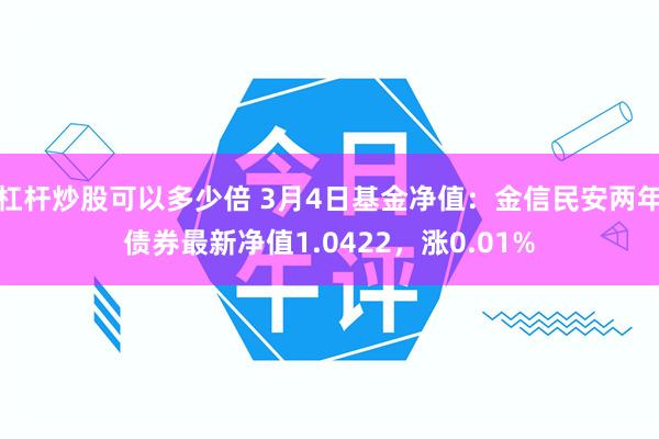 杠杆炒股可以多少倍 3月4日基金净值：金信民安两年债券最新净值1.0422，涨0.01%