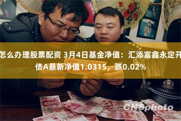 怎么办理股票配资 3月4日基金净值：汇添富鑫永定开债A最新净值1.0315，跌0.02%