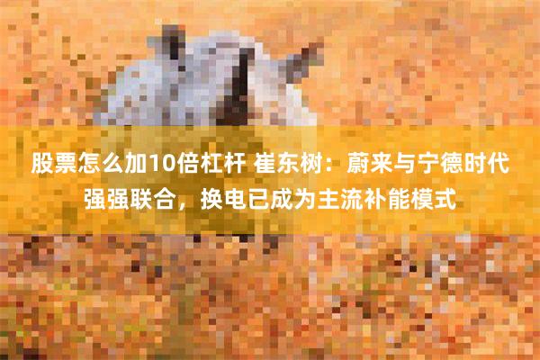 股票怎么加10倍杠杆 崔东树：蔚来与宁德时代强强联合，换电已成为主流补能模式
