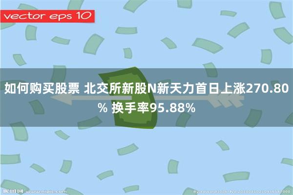 如何购买股票 北交所新股N新天力首日上涨270.80% 换手率95.88%