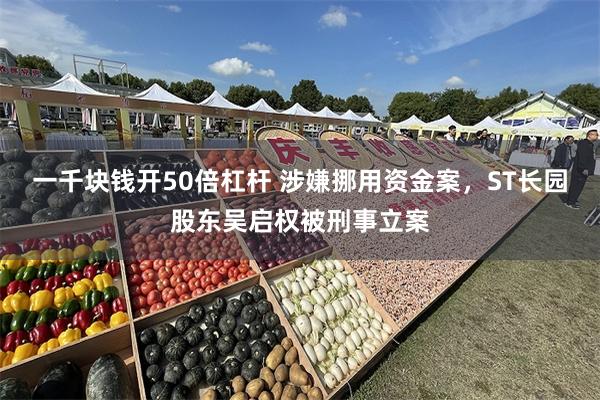 一千块钱开50倍杠杆 涉嫌挪用资金案，ST长园股东吴启权被刑事立案