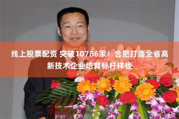 线上股票配资 突破10786家！合肥打造全省高新技术企业培育标杆样板