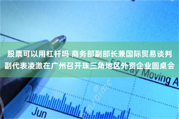 股票可以用杠杆吗 商务部副部长兼国际贸易谈判副代表凌激在广州召开珠三角地区外资企业圆桌会