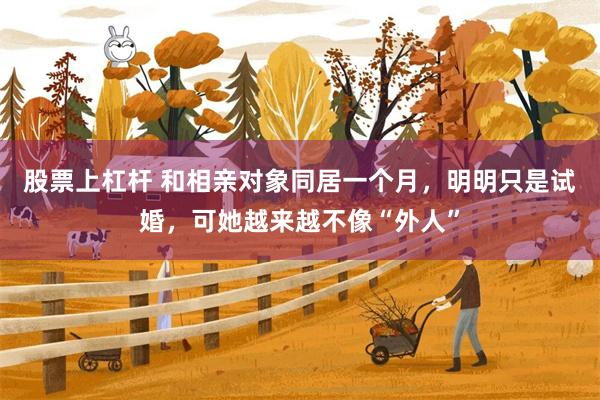 股票上杠杆 和相亲对象同居一个月,明明只是试婚,可她越来越不像“外人”