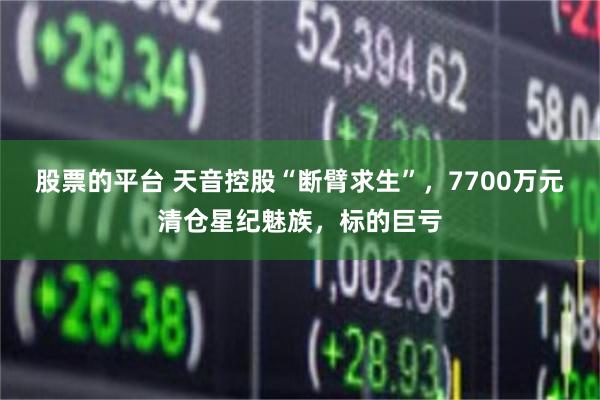 股票的平台 天音控股“断臂求生”，7700万元清仓星纪魅族，标的巨亏