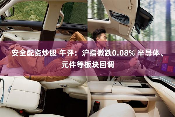 安全配资炒股 午评：沪指微跌0.08% 半导体、元件等板块回调