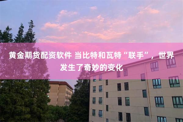 黄金期货配资软件 当比特和瓦特“联手”，世界发生了奇妙的变化