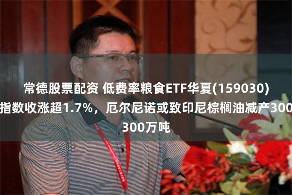 常德股票配资 低费率粮食ETF华夏(159030)标的指数收涨超1.7%，厄尔尼诺或致印尼棕榈油减产300万吨