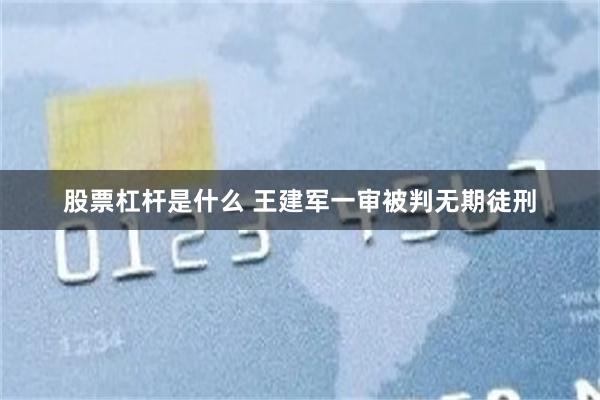 股票杠杆是什么 王建军一审被判无期徒刑