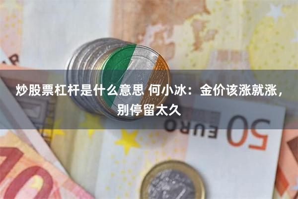 炒股票杠杆是什么意思 何小冰：金价该涨就涨，别停留太久