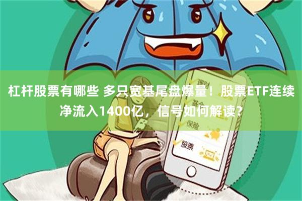 杠杆股票有哪些 多只宽基尾盘爆量！股票ETF连续净流入1400亿，信号如何解读？
